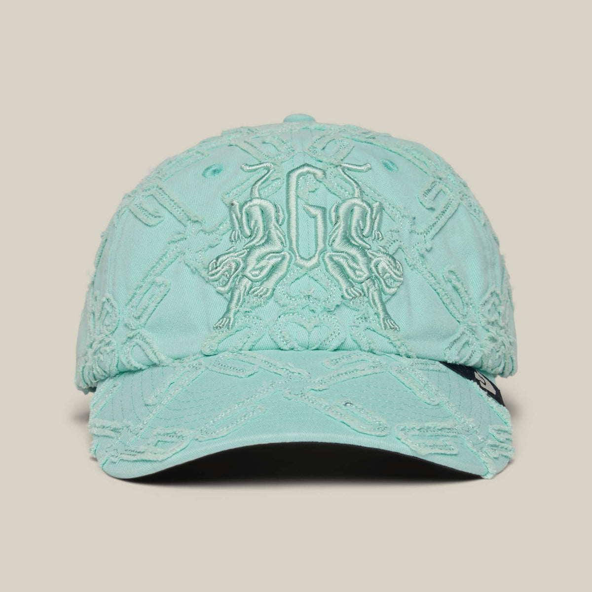 The Goorin Bros. Future Baby Daddy Papa Cap in GUMMY brings main character energy with textured all-over embroidery and two mirrored lion designs on the front.