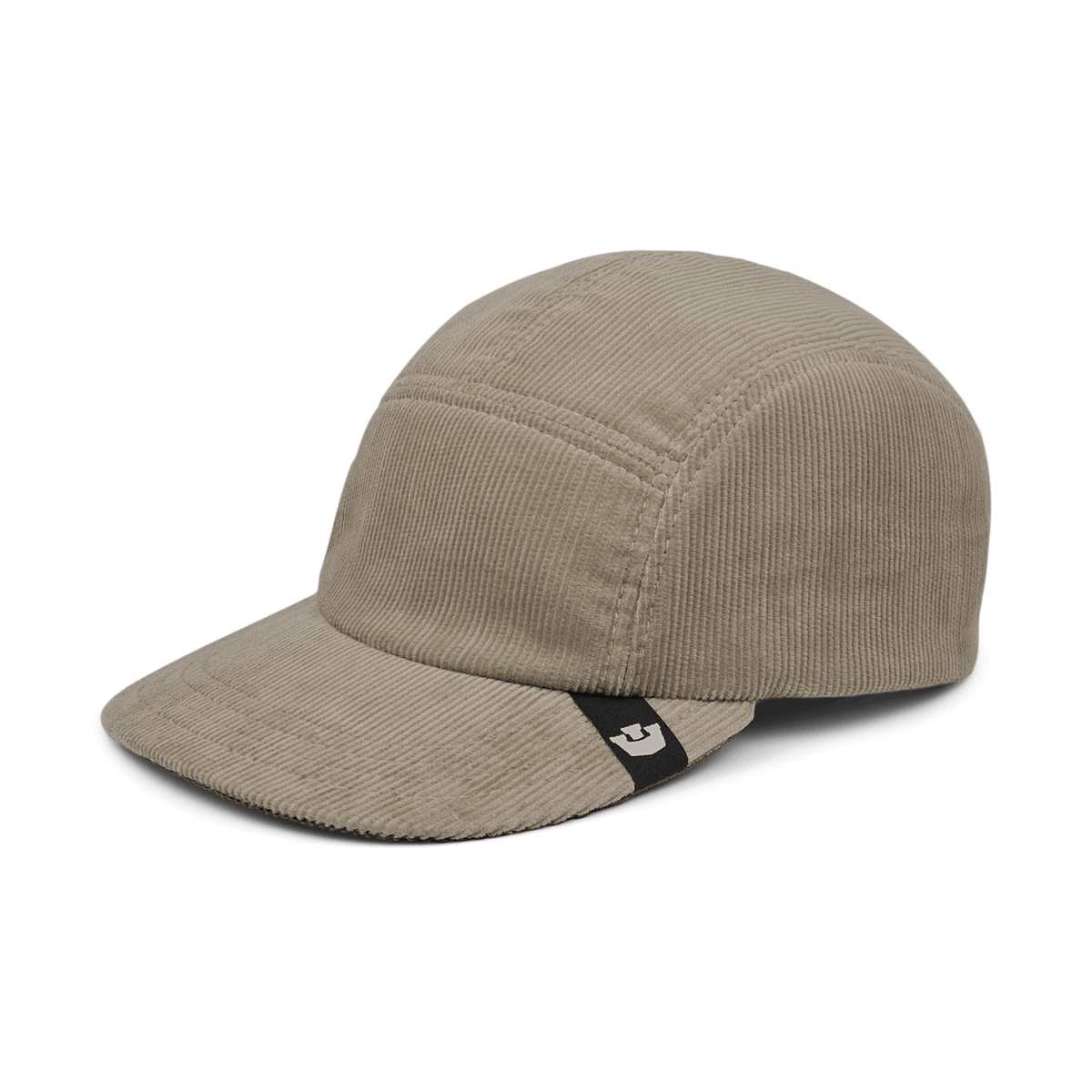 The Meadow Creek by Goorin Bros. is a beige cotton corduroy baseball cap with a curved brim, a small black tag with white logo on the side, and an adjustable fit. Made in the USA.