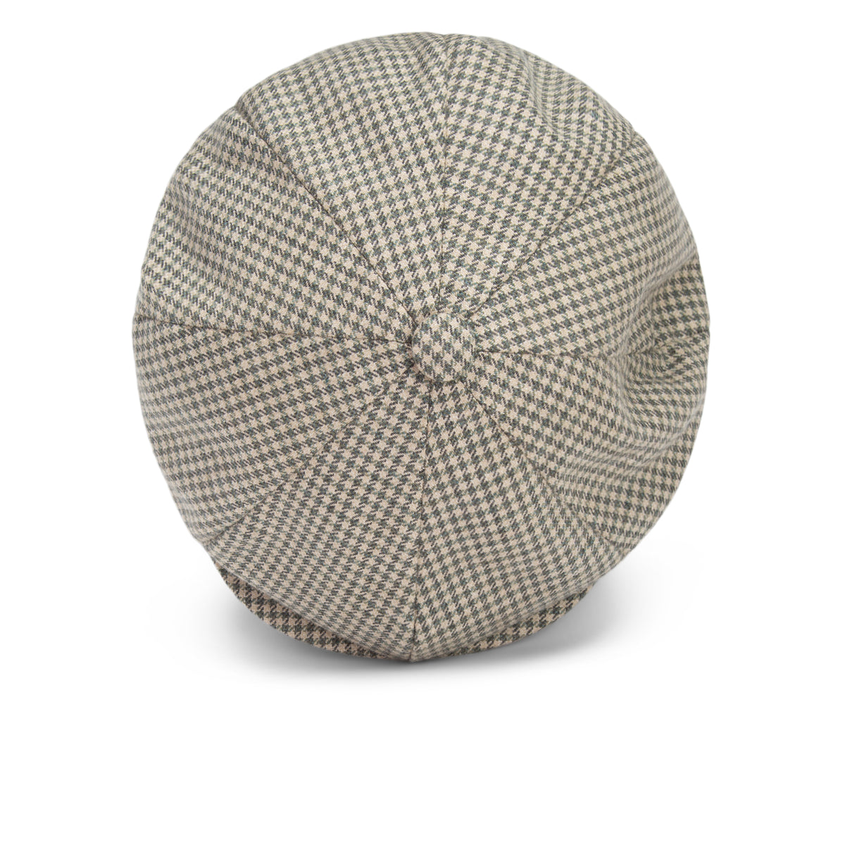 Goorin Bros. “Ham Bone” hat covered in gray and white houndstooth-patterned fabric, photographed on a white background. All sales are final.