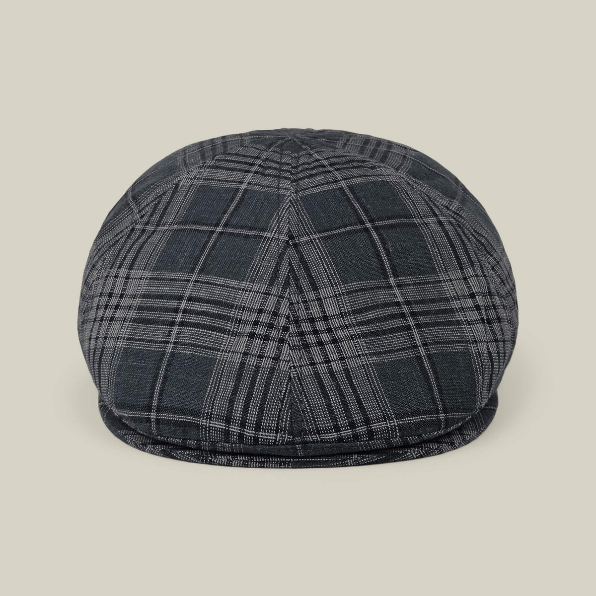 The Glenwood Grove by Goorin Bros. is a shade green plaid classic flatcap made from 100% cotton, shown front view against a plain beige background.