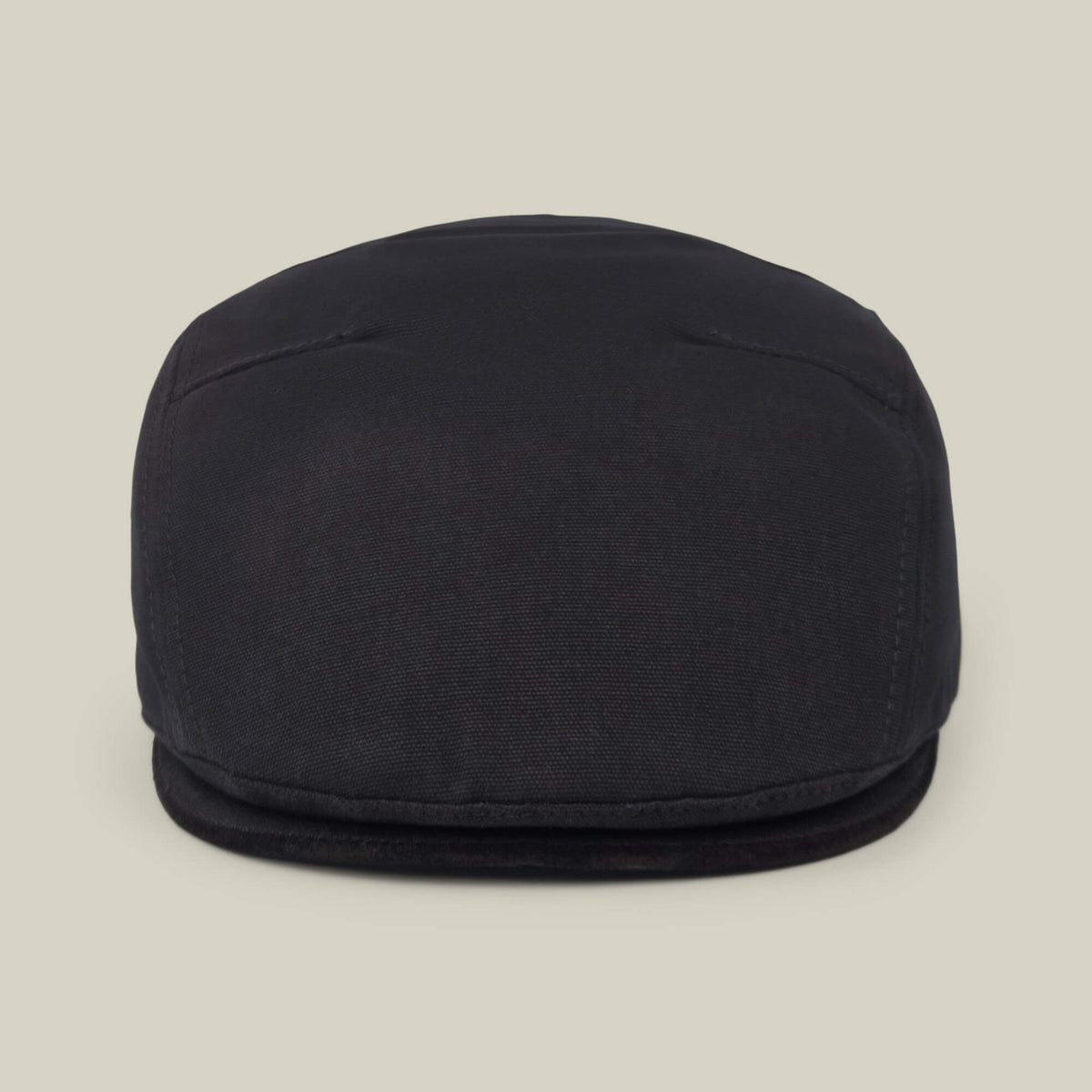 The Goorin Bros. Heatherwood flatcap in Void Black cotton suede, made in USA, is displayed front-facing on a neutral background.