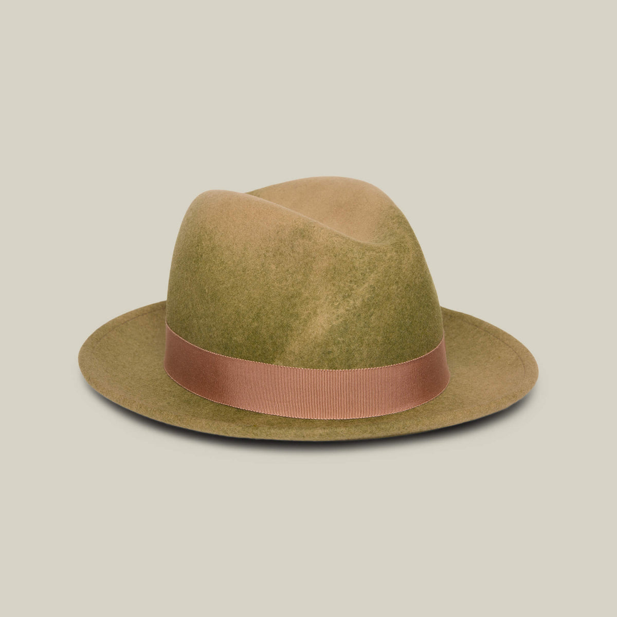 The Dean the Butcher by Goorin Bros. is a classic tan fedora with a wide brim and brown ribbon, American-made for all seasons, shown here against a plain light background.