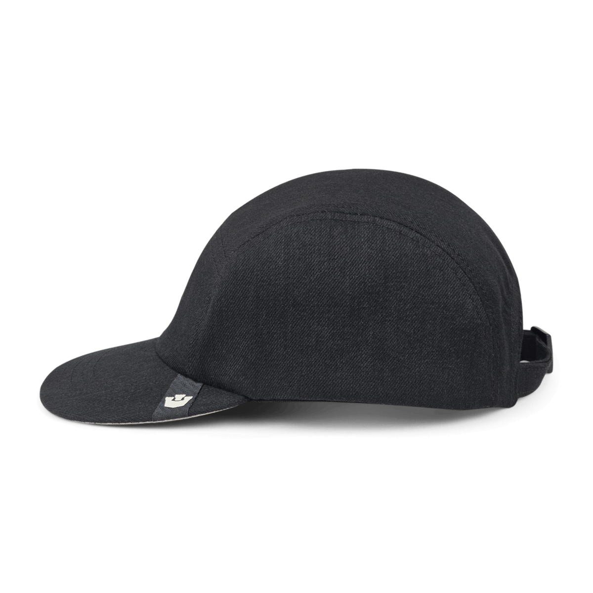 The Goorin Bros. East Lake cap is a low-profile black baseball hat with a short brim, made from 100% cotton and featuring a small logo tag on the front left, displayed against a plain white background.
