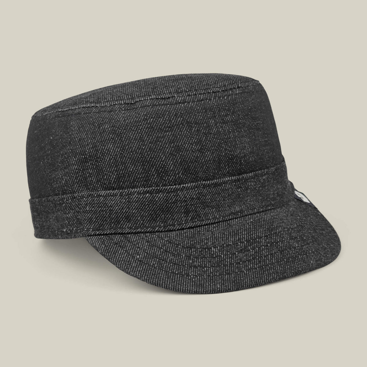 The Devonshire by Goorin Bros.—a black cotton cadet cap, hand sewn in the USA—is shown on a neutral background.