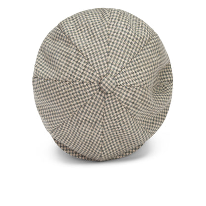 Goorin Bros. “Ham Bone” hat covered in gray and white houndstooth-patterned fabric, photographed on a white background. All sales are final.