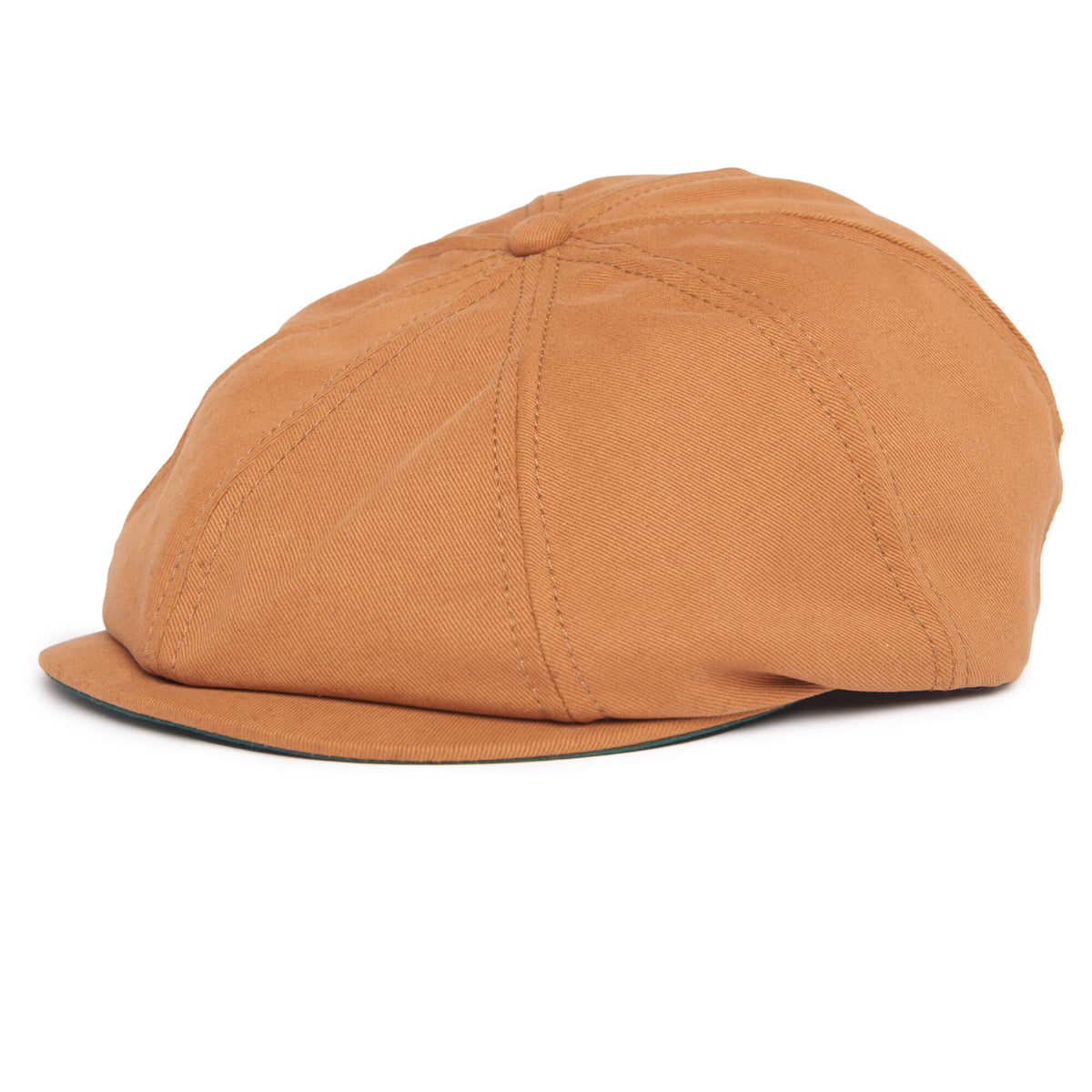 Light brown Goorin Bros. Mulberry Street flatcap with a short, rounded brim, shown against a white background.