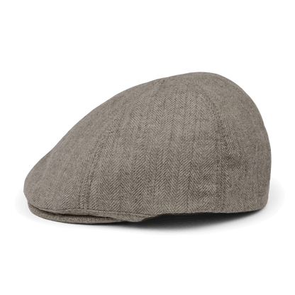 The Goorin Bros. Harry Bones is a classic flatcap in gray textured fabric, displayed from the side against a plain white background.