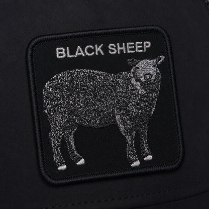 Add a unique touch to your style with the “Suede Sheep” patch from Goorin Bros.—an embroidered black sheep with “BLACK SHEEP” above it, sewn on a sleek black fabric background. Perfect for customizing your favorite suede-feel hat or updating a classic black and white cap.