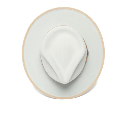 The River Gray wide brim fedora by Goorin Bros. is shown from above against a plain white background.